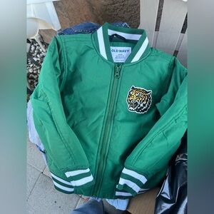 Old Navy Green Jacket with Tiger Emblem
